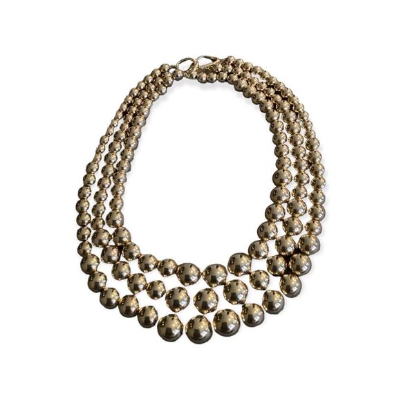 Vintage Gold Bead BiB Necklace - Picture 1 of 5